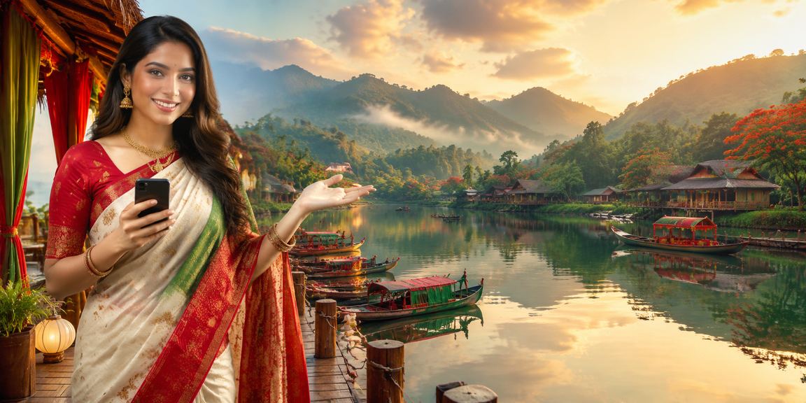 বান্দরবান মোবাইল পেমেন্ট ছবি যেখানে নারী সারি পরেছেন